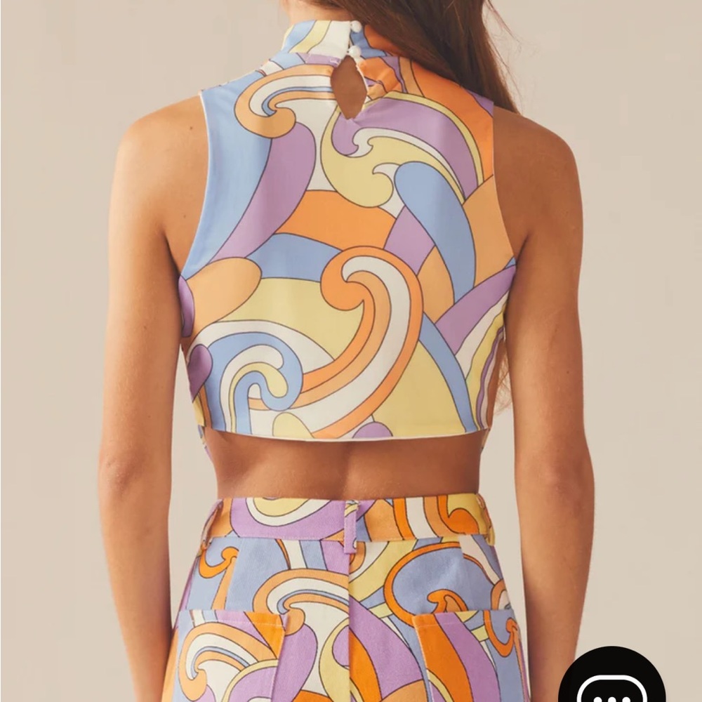 Peppermayo Exclusive - Paradising Mesh Top - Retro Swirl